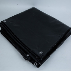 7Mx7M 0.65MM 680G Black PVC Tear Resistant Fabric Coated Tarp