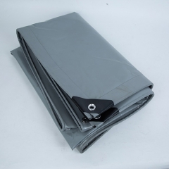 6Mx10M 0.90MM 1100G灰色PVC耐酸耐碱织物涂层防水布