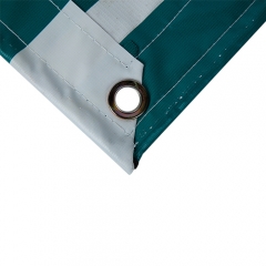Green and White Heavy Duty Fire Resistant PVC Mesh Coated Tarp