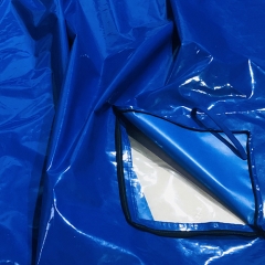 天蓝色大型耐磨PVC夹网涂层篷布
