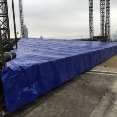 Blue PVC Heavy Duty Filament Fabric Tarp For Music Concert Stage Cover