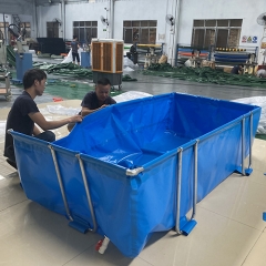 Blue Rectangle PVC Fabric Tarpaulin Fish Farming Pool