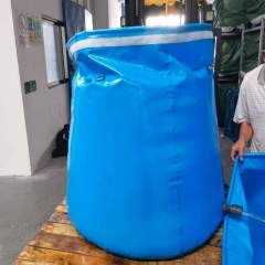 浅蓝圆形蓄储水罐 可折叠大容量储水池 农业工地抗旱软体水囊