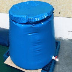 浅蓝圆形蓄储水罐 可折叠大容量储水池 农业工地抗旱软体水囊
