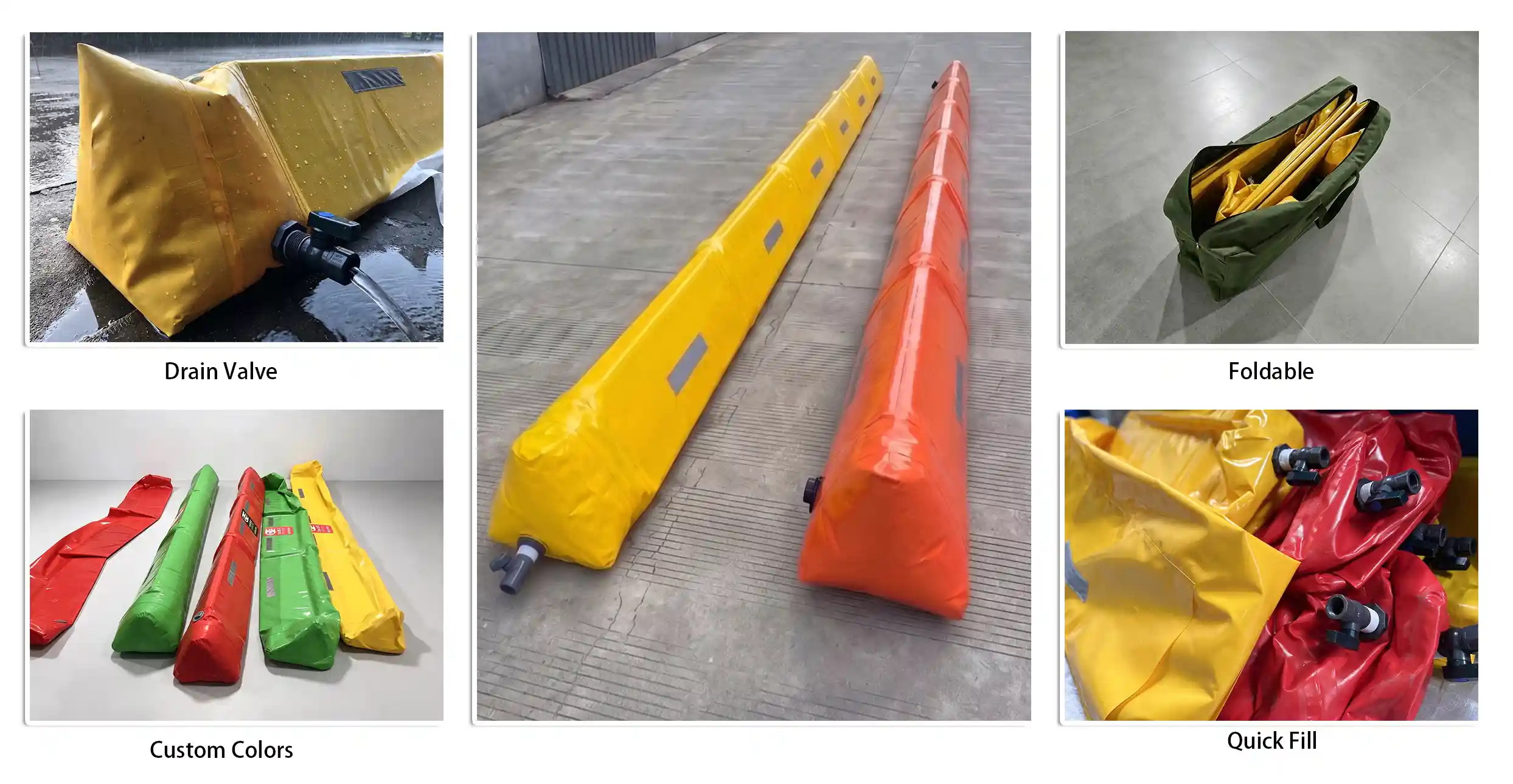 Real product photos of inflatable flood barrier