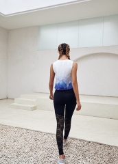 欧美热销时尚性感镂空蕾丝瑜伽七分裤