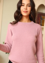 秋冬女式高领粉色毛衣经典修身轻薄毛衣针织衫定制