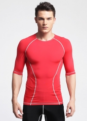 男士T恤轻薄高弹透气速干运动紧身短袖健身慢跑训练健身上衣
