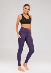 紫色鳄鱼纹瑜伽裤健身运动服制造商瑜伽长裤定制批发