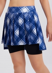 新款苏格兰风格高腰高尔夫网球假两件运动短裙