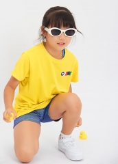 新款黄色时尚吸汗速干圆领短袖儿童T恤定制