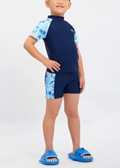 儿童泳衣定制升华男童分体泳衣套装UPF 50+