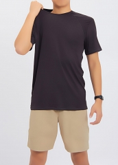 柔软透气纯色运动健身跑步男士短袖T恤定制