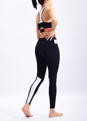跨境高强度拼接女士运动瑜伽套装健身房健身服定制