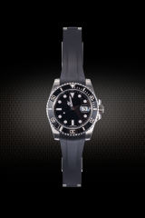 初代款 维瑞亚橡胶表带适用于劳力士潜航者陶瓷圈 116610.116613.114060