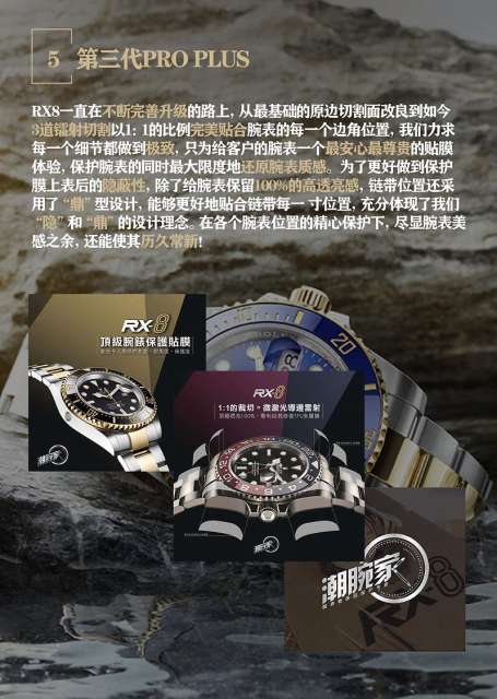 RX-8手表贴膜适用于百达翡丽PP5167(链带款)保护膜外表圈表盘表扣