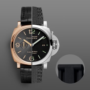 维瑞亚VAGENARI仿鳄鱼皮纹路橡胶表带适用于沛纳海Luminor 44mm