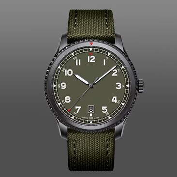 维瑞亚橡胶表带适用于百年灵航空计时飞行员8自动机械腕表41柯蒂斯战鹰黑钢特别版