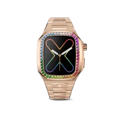 GOLDEN CONCEPT玫瑰金色镶彩钻适用iwatch7/8/9表壳