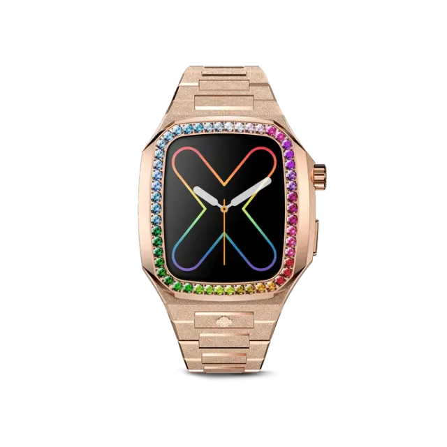 GOLDEN CONCEPT玫瑰金色镶彩钻适用iwatch7/8/9表壳