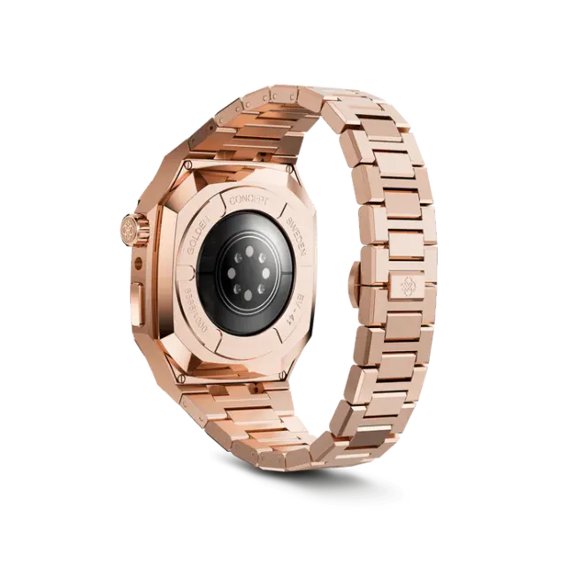 GOLDEN CONCEPT白水晶镶嵌玫瑰金色适用iwatch7/8/9