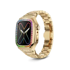 GOLDEN CONCEPT金色表盘彩虹镶钻表壳适用iWATCH7/8/9