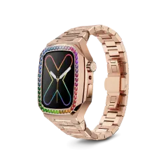 GOLDEN CONCEPT玫瑰金色镶彩钻适用iwatch7/8/9表壳