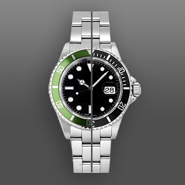 Vagenari维瑞亚橡胶表带适用于劳力士一代水鬼16610铝制表圈折叠扣款