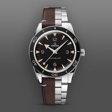 维瑞亚橡胶表带适用于OMEGA海马300复古41mm