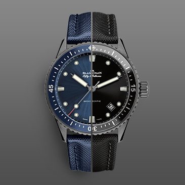 (弧形接口)维瑞亚橡胶表带适用于宝珀五十寻5000陶瓷壳43mm