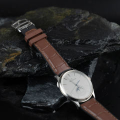 【仿鳄鱼皮纹】维瑞亚VAGENARI橡胶表带适用于积家大师39mm