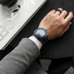 维瑞亚VAGENARI橡胶表带适用于OMEGA海马300黑陶瓷43.5mm