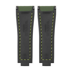 维瑞亚编织纹面橡胶表带适用于迪通拿游艇116515 116518 126518 126515