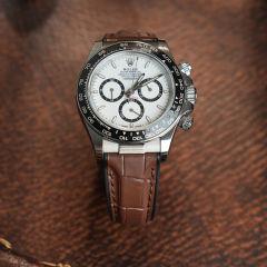 维瑞亚仿真鳄鱼皮面橡胶表带适用于迪通拿游艇116515 116518 126518 126515