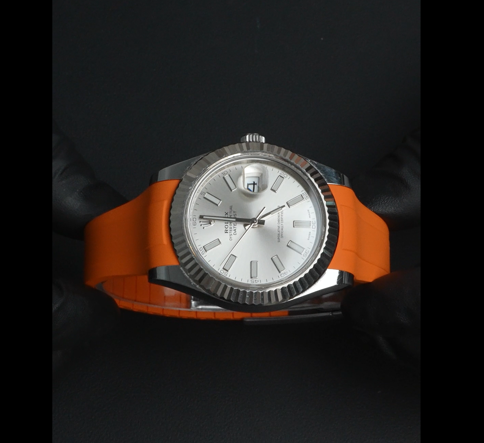 维瑞亚橡胶表带适用于老款日志41mm 116334.116300.116333.116331