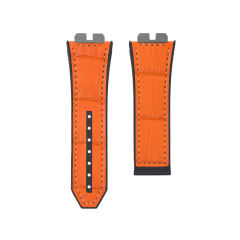 维瑞亚橡胶表带适用宇舶大爆炸Unico融合45mm 411. 414 鳄鱼皮间胶带