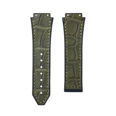 维瑞亚鳄鱼皮间橡胶表带适用于宇舶经典融合计时码表系列42/45mm表径
