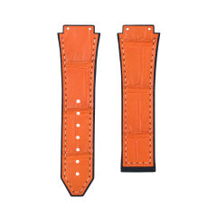 维瑞亚鳄鱼皮间橡胶表带适用于宇舶经典融合计时码表系列42/45mm表径