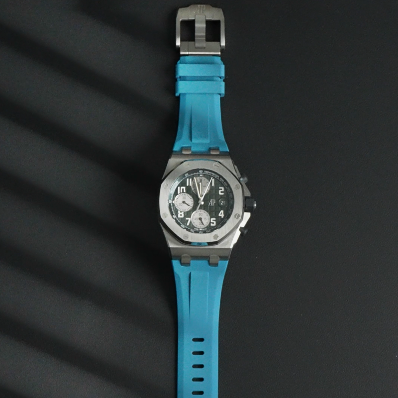 维瑞亚橡胶表带适用于爱彼皇家橡树离岸42mm一键快拆橡胶表带