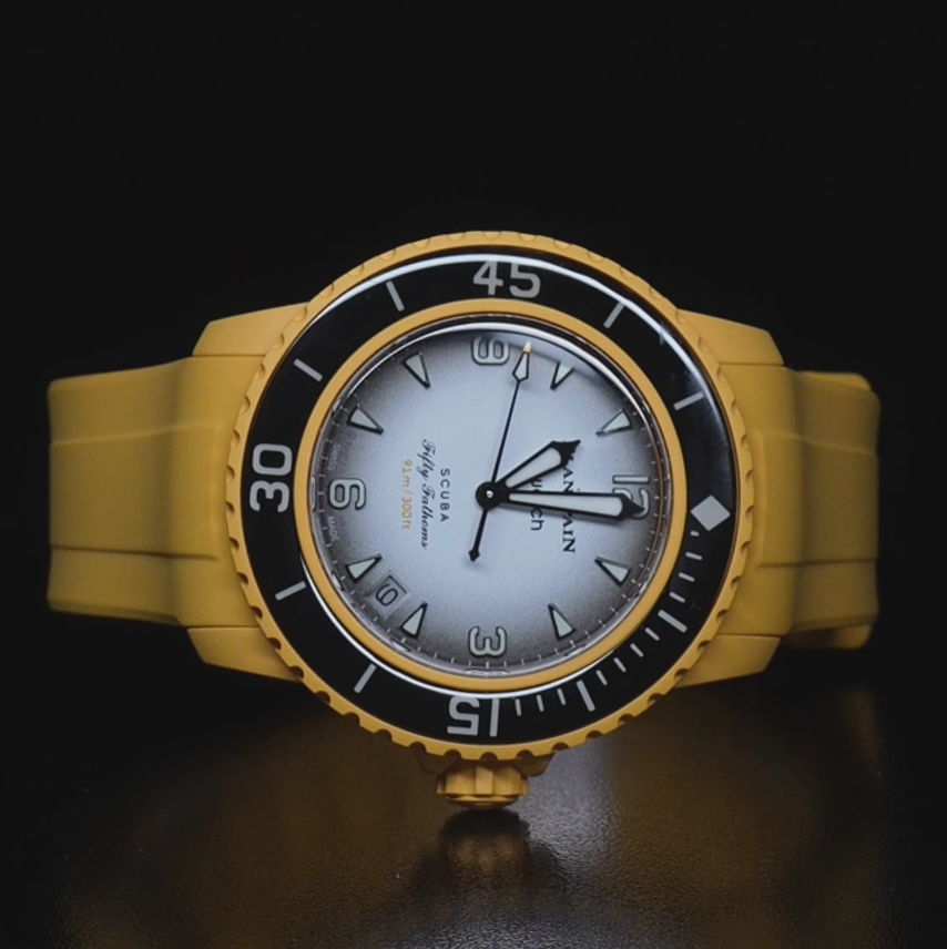 维瑞亚橡胶表带适用于BlancpainXSwatch联名42.3mm