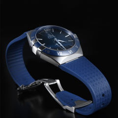 维瑞亚橡胶表带适用于OMEGA星座系列41mm折叠扣款