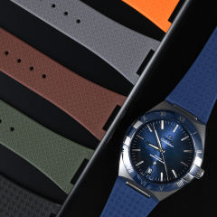 维瑞亚橡胶表带适用于OMEGA星座系列41mm折叠扣款