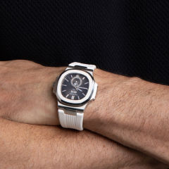 维瑞亚橡胶表带适用于百达翡丽鹦鹉螺 5726 钢带款 含外置头粒