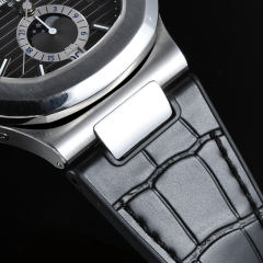 【100%橡胶表带】维瑞亚仿真鳄鱼皮纹橡胶表带适用于百达翡丽鹦鹉螺 5726 配外置头粒钢带款套餐