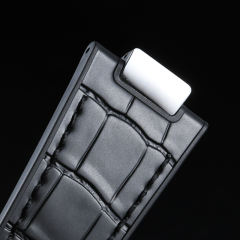 【100%橡胶表带】维瑞亚仿真鳄鱼皮纹橡胶表带适用于百达翡丽鹦鹉螺 5712 玫瑰金 白金 配外置头粒钢带款套餐