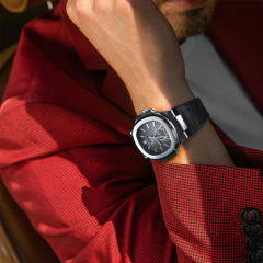 【100%橡胶表带】维瑞亚仿真鳄鱼皮纹橡胶表带适用于百达翡丽 5980 玫瑰金 配外置头粒钢带款套餐