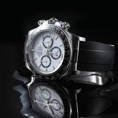 【老款减震胶带】维瑞亚橡胶表带适用于迪通拿126500含904钢头粒