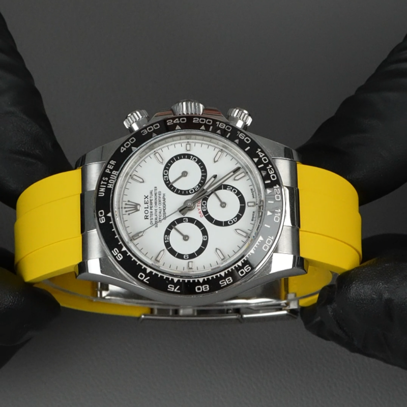 【老款减震胶带】维瑞亚橡胶表带适用于迪通拿126500含904钢头粒