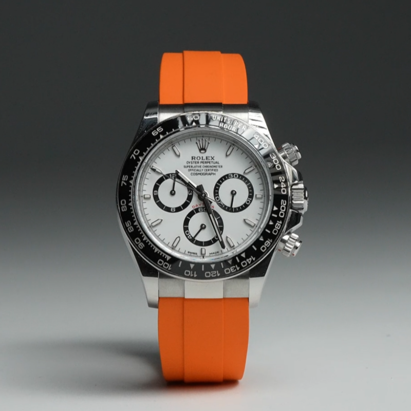 【老款减震胶带】维瑞亚橡胶表带适用于迪通拿126500含904钢头粒