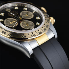 【老款减震胶带】维瑞亚橡胶表带适用于迪通拿126503 含904钢 22K包金头粒